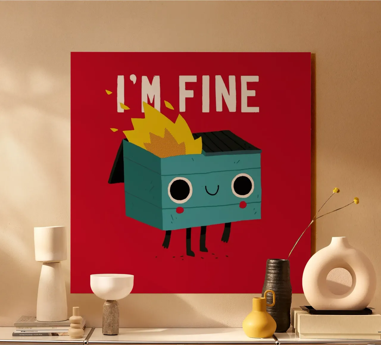 Dumpster Is Fine plexiglass da DinoMike