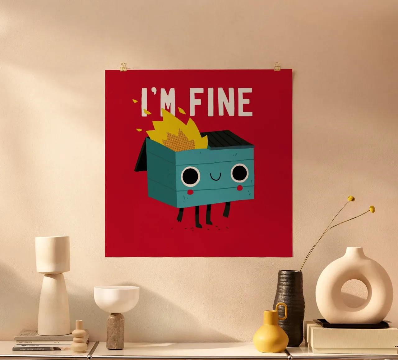 Dumpster Is Fine carta hahnemühle da DinoMike
