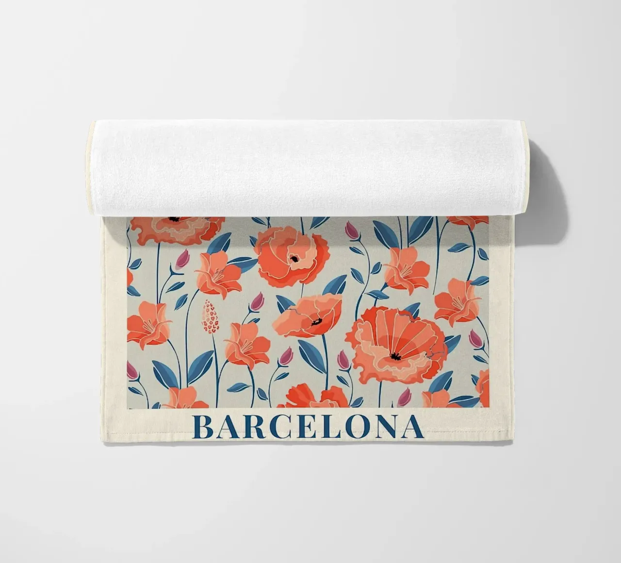 Mercato dei fiori - Barcellona colorata telo mare da Spencer Farrell2