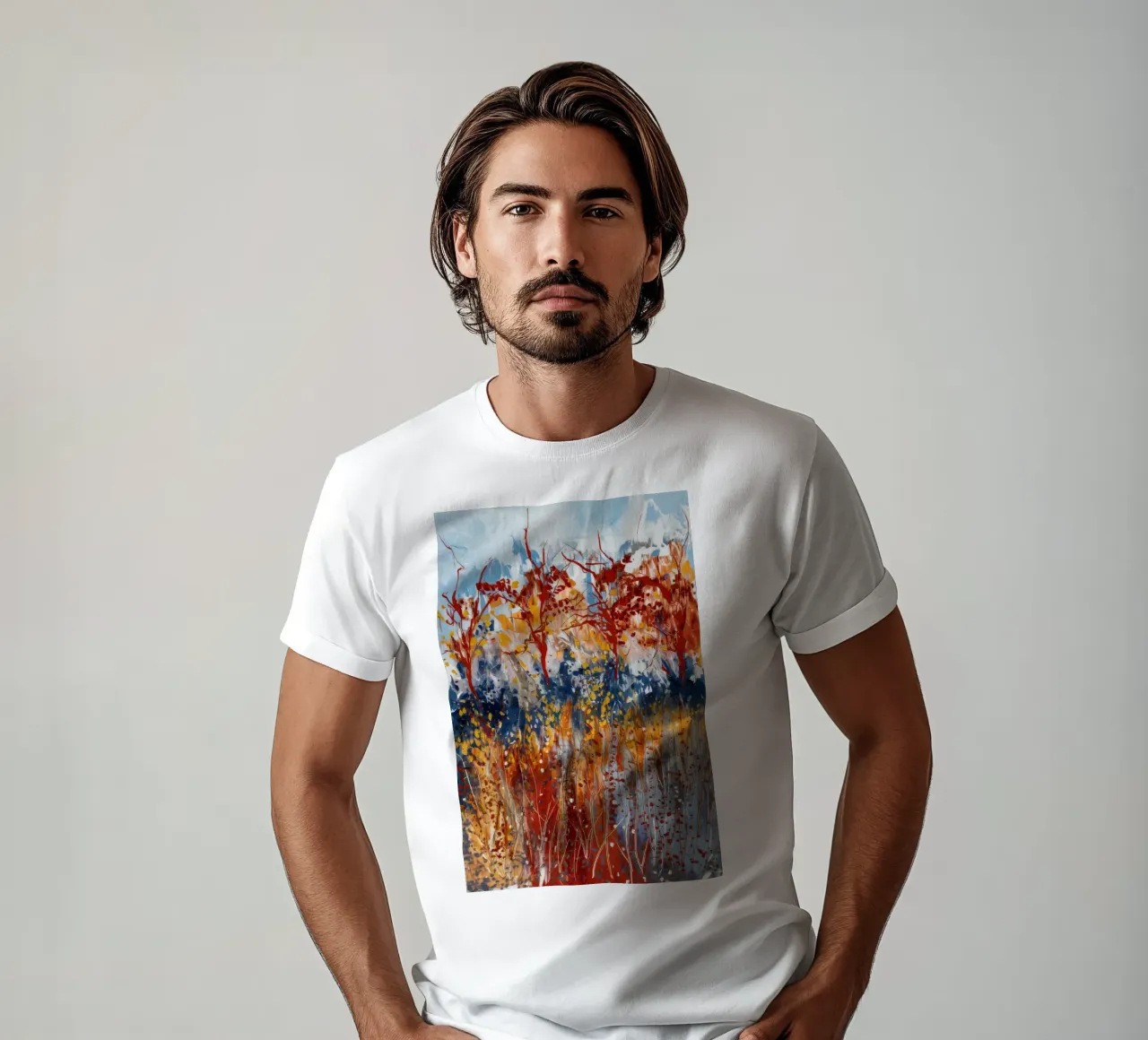 Feurige Blumensymphonie T-Shirt von Verve Pigments