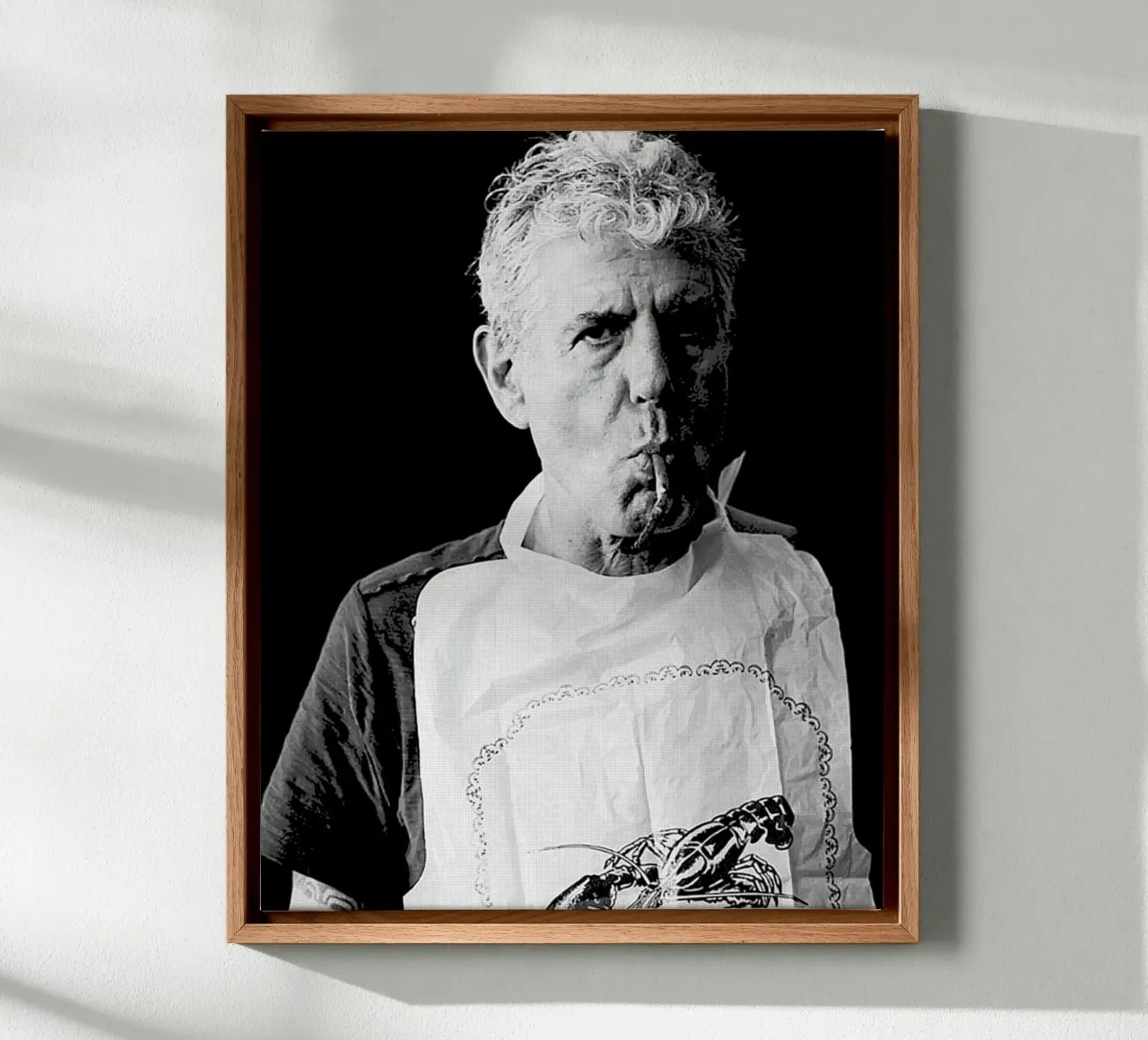Anthony Bourdain die kreeft eet canvas met Baklijst van Beth Pop Culture