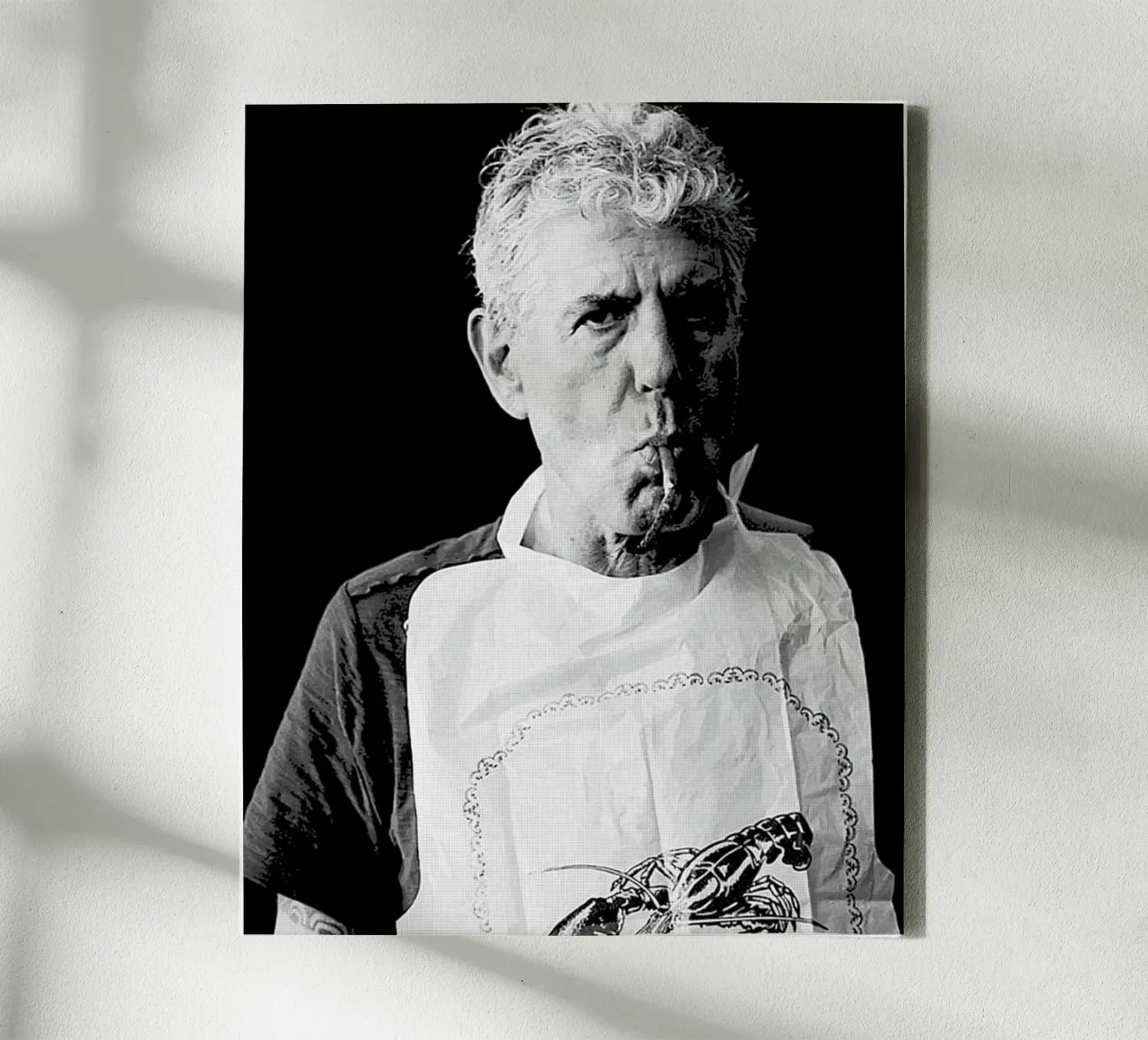 Anthony Bourdain die kreeft eet canvas met Baklijst van Beth Pop Culture