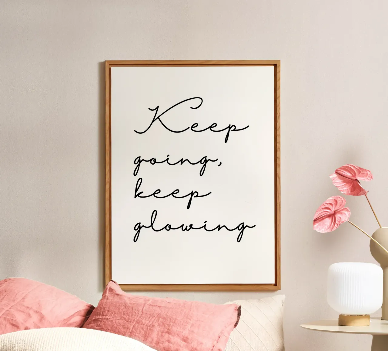Keep going, keep glowing | Typographie | Skandi | Badezimmer alluminio dibond da keinkonzept