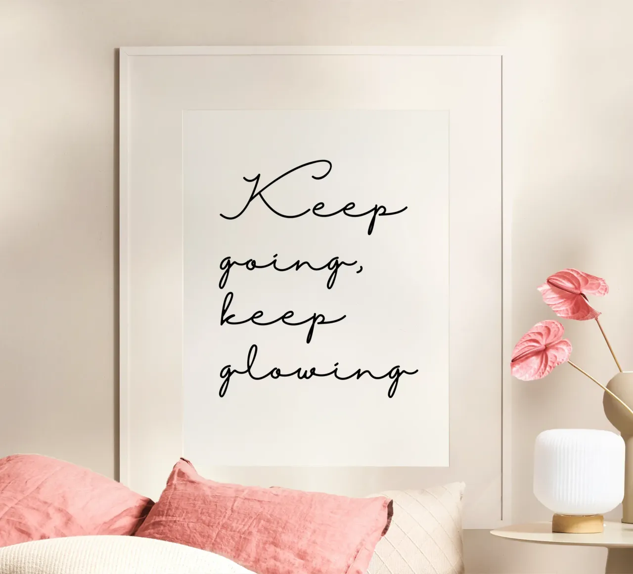Keep going, keep glowing | Typographie | Skandi | Badezimmer carta hahnemühle da keinkonzept