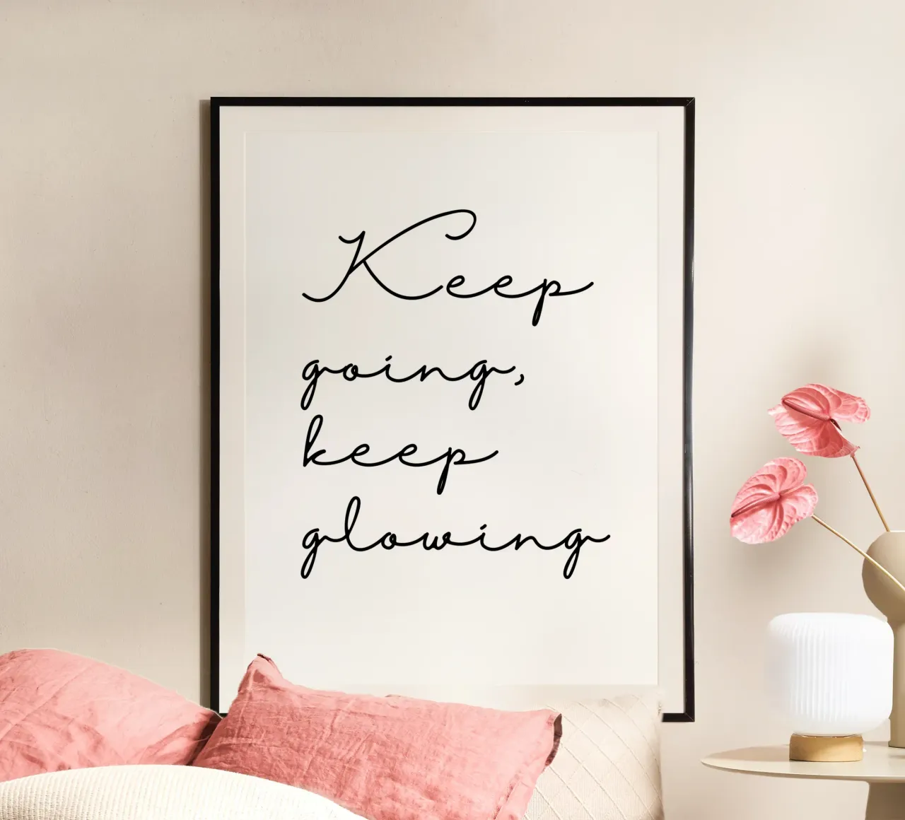 Keep going, keep glowing | Typographie | Skandi | Badezimmer carta hahnemühle da keinkonzept