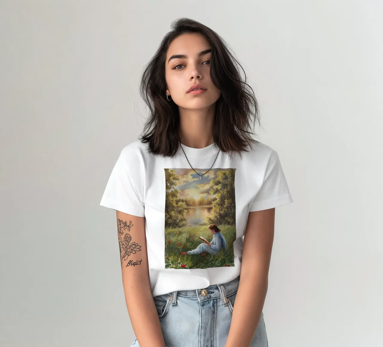 Riverbero di un prato illuminato dal sole t-shirt da Verve Pigments