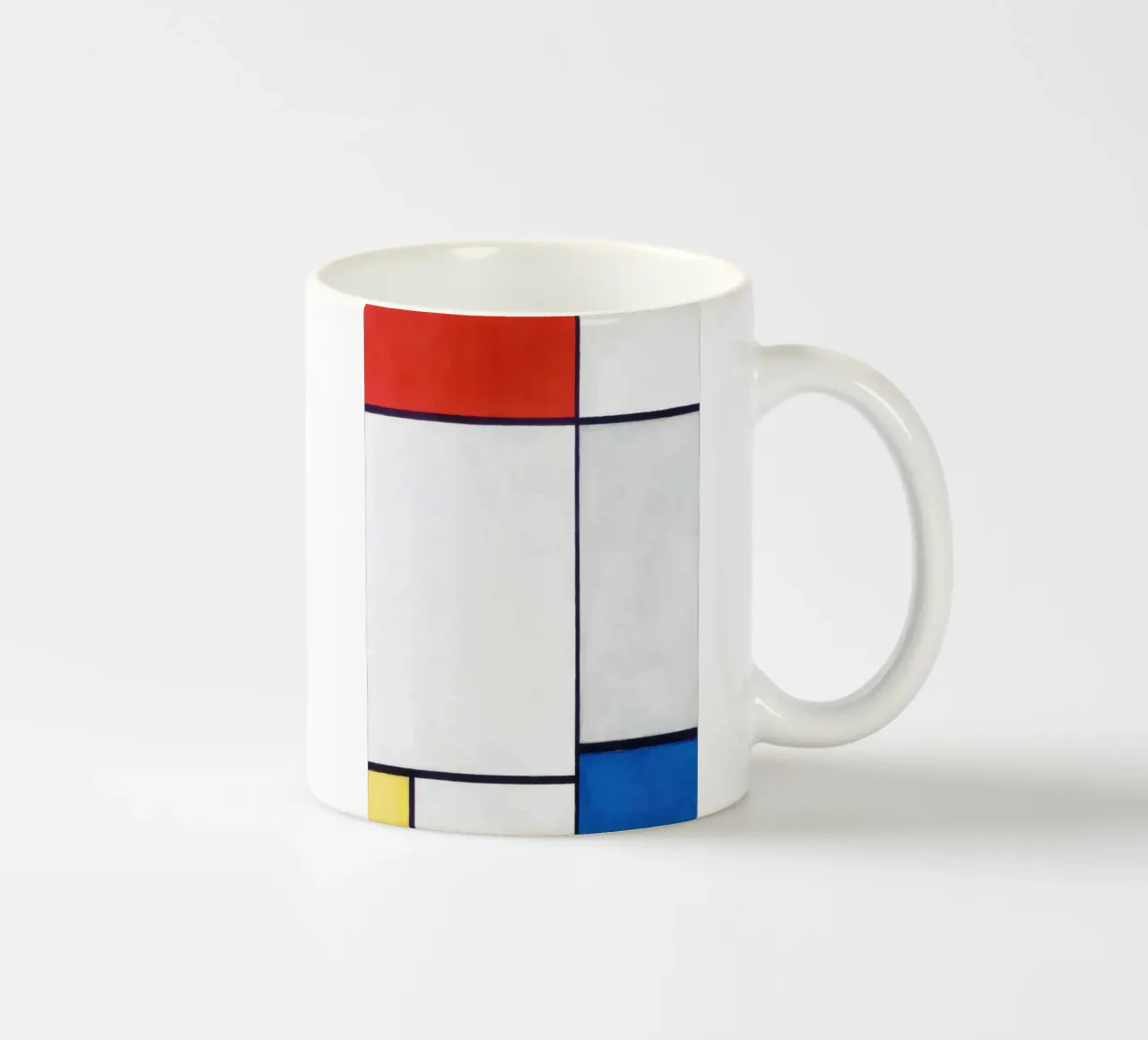 Composizione in rosso, giallo e blu (1930) - Piet Mondrian tazza in ceramica da Venus Art