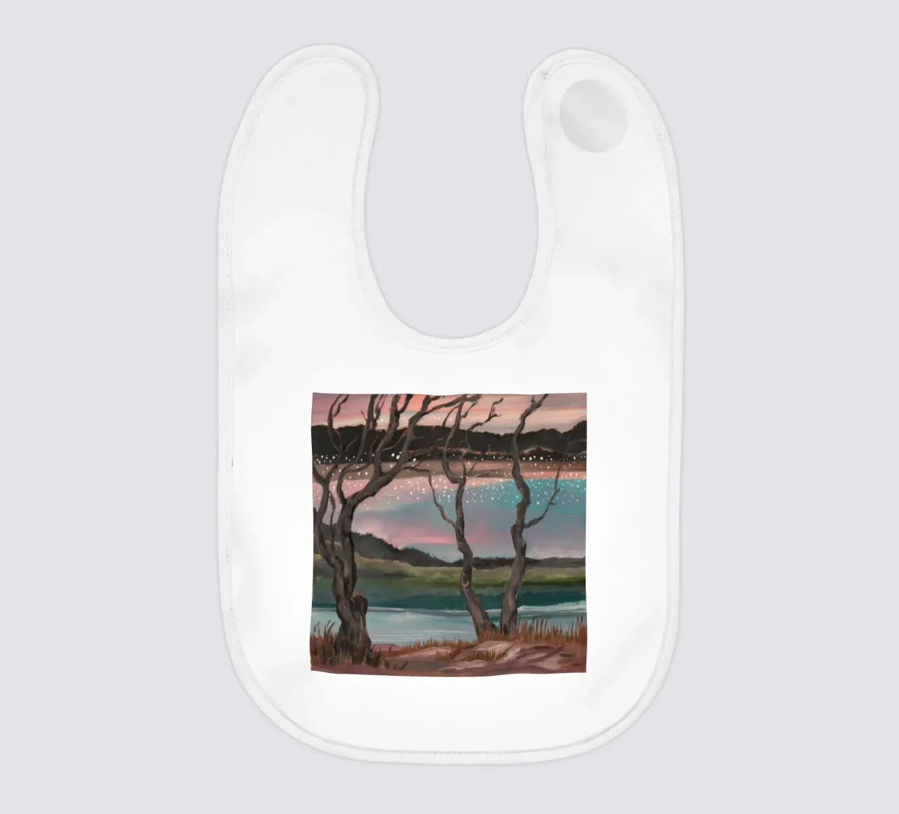 Mystical Twilight Grove baby bib by Verve Pigments