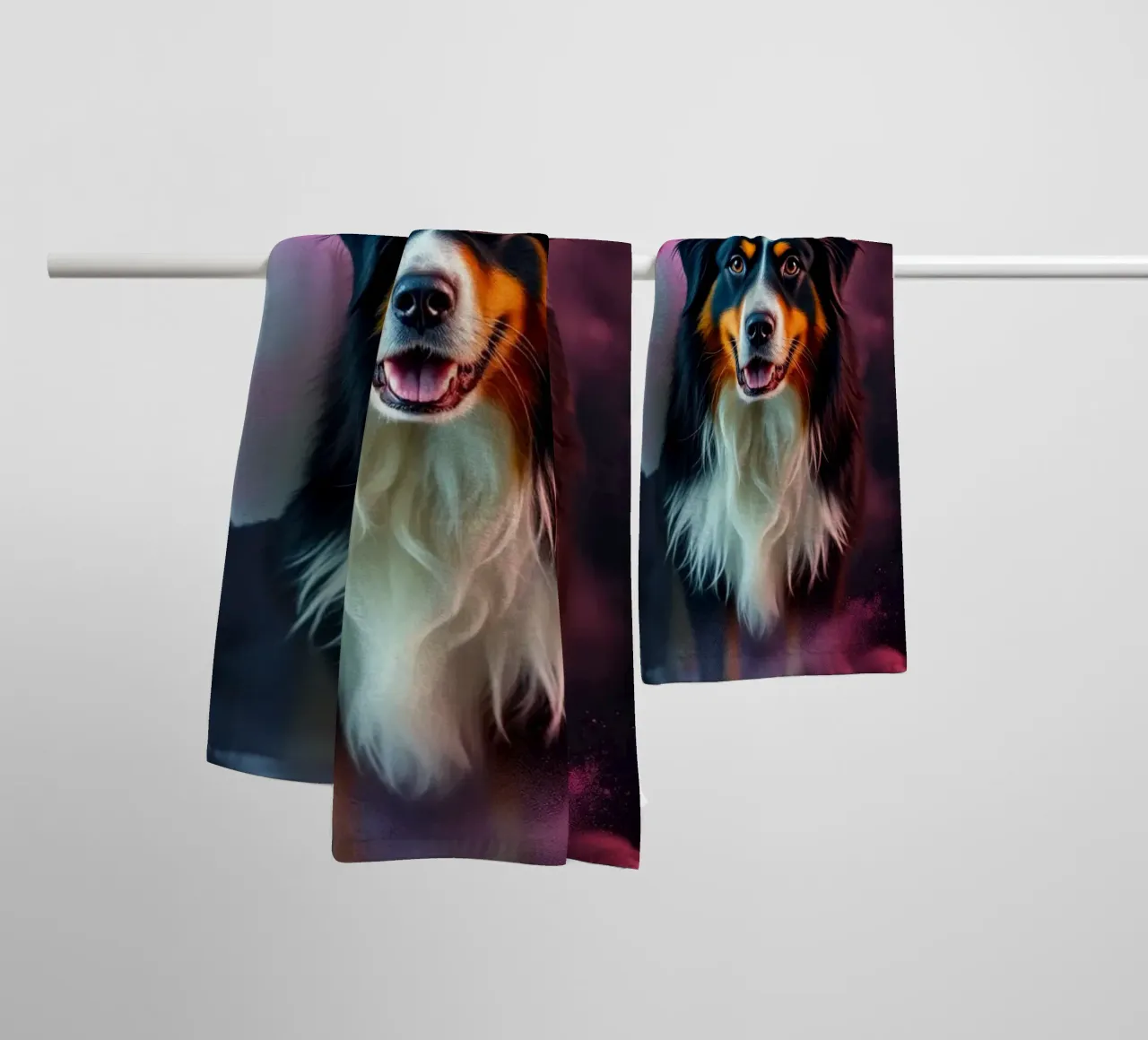 The colorful Bernese Mountain Dog #144 towel by Yumis.Beargang.and.Me