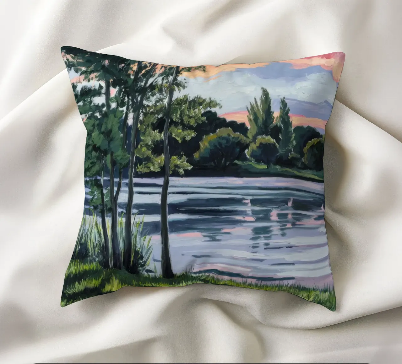 Pastel Dusk Reverie decorative cushion by Verve Pigments