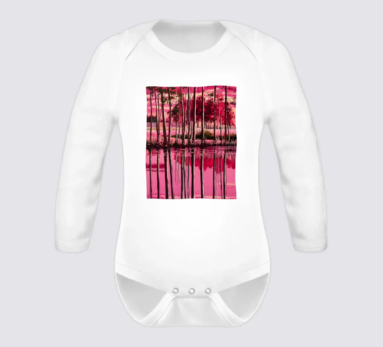 Magenta Twilight Reverie body neonato maniche lunghe da Verve Pigments