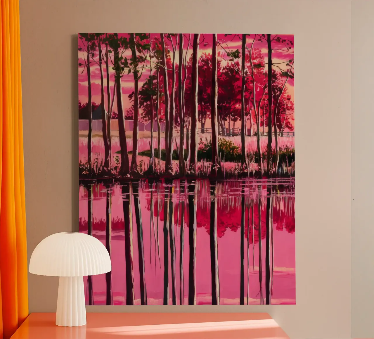 Magenta Twilight Reverie tela con Cornice a cassetta da Verve Pigments
