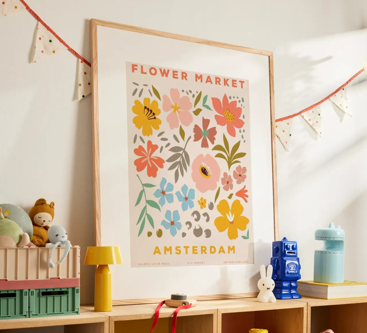 Mercato dei fiori - Tokyo Florist Honolulu poster con telaio in legno da Spencer Farrell2