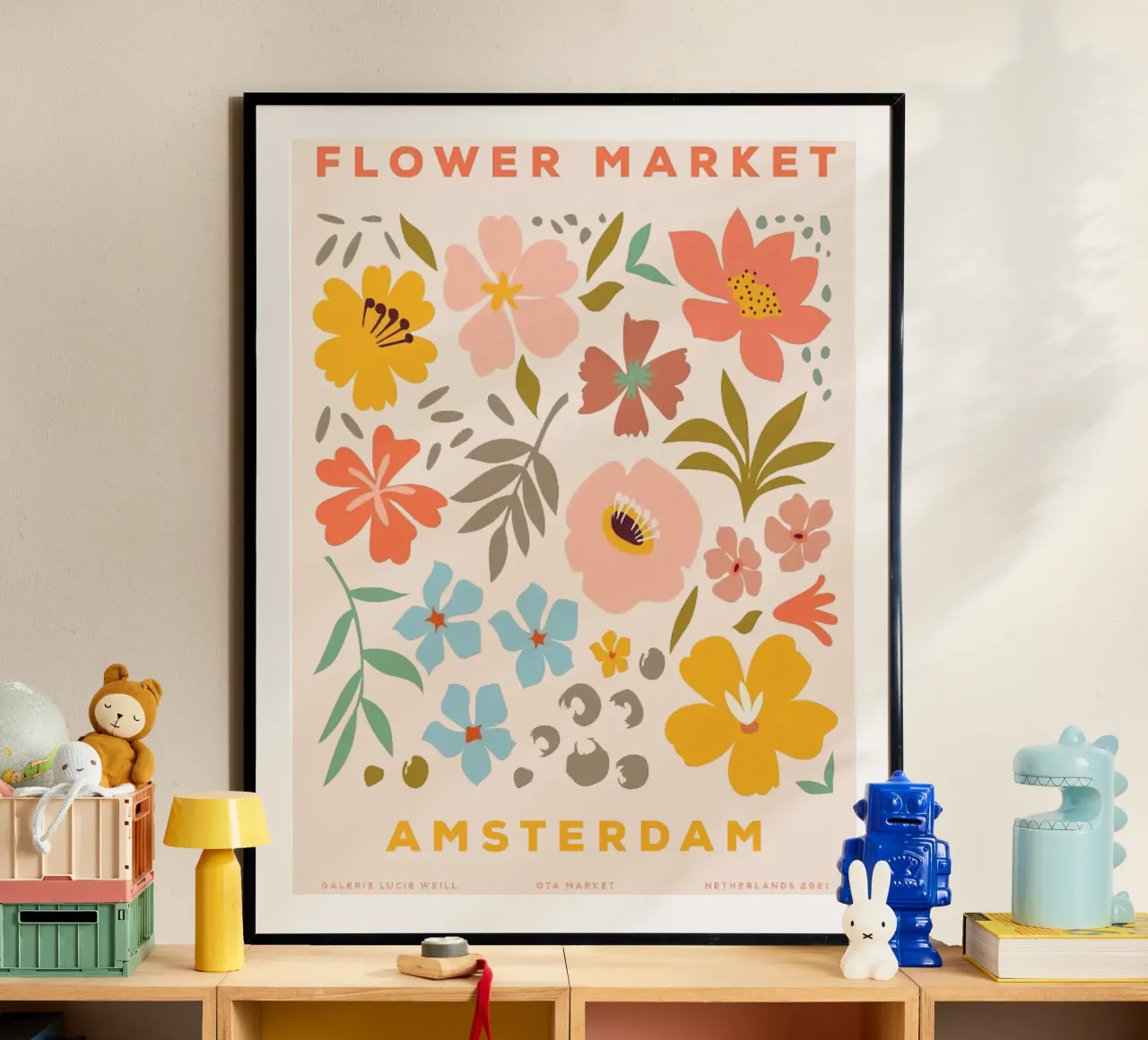 Mercato dei fiori - Tokyo Florist Honolulu poster con telaio in legno da Spencer Farrell2
