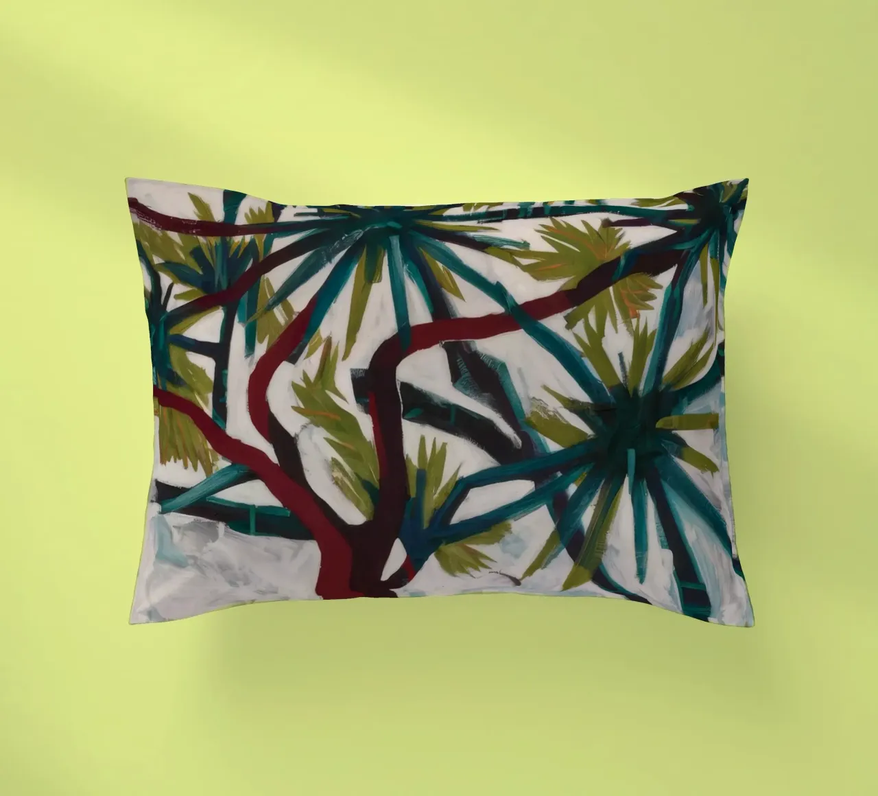 Surreal Palm Symphony decorative cushion by Verve Pigments