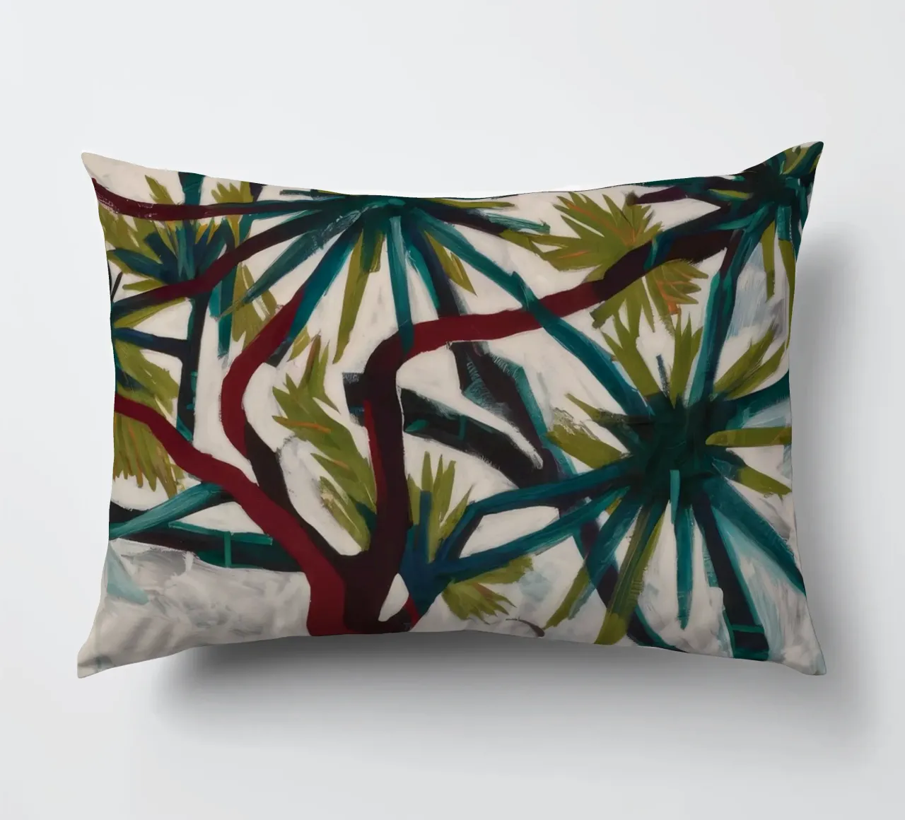 Surreal Palm Symphony decorative cushion by Verve Pigments