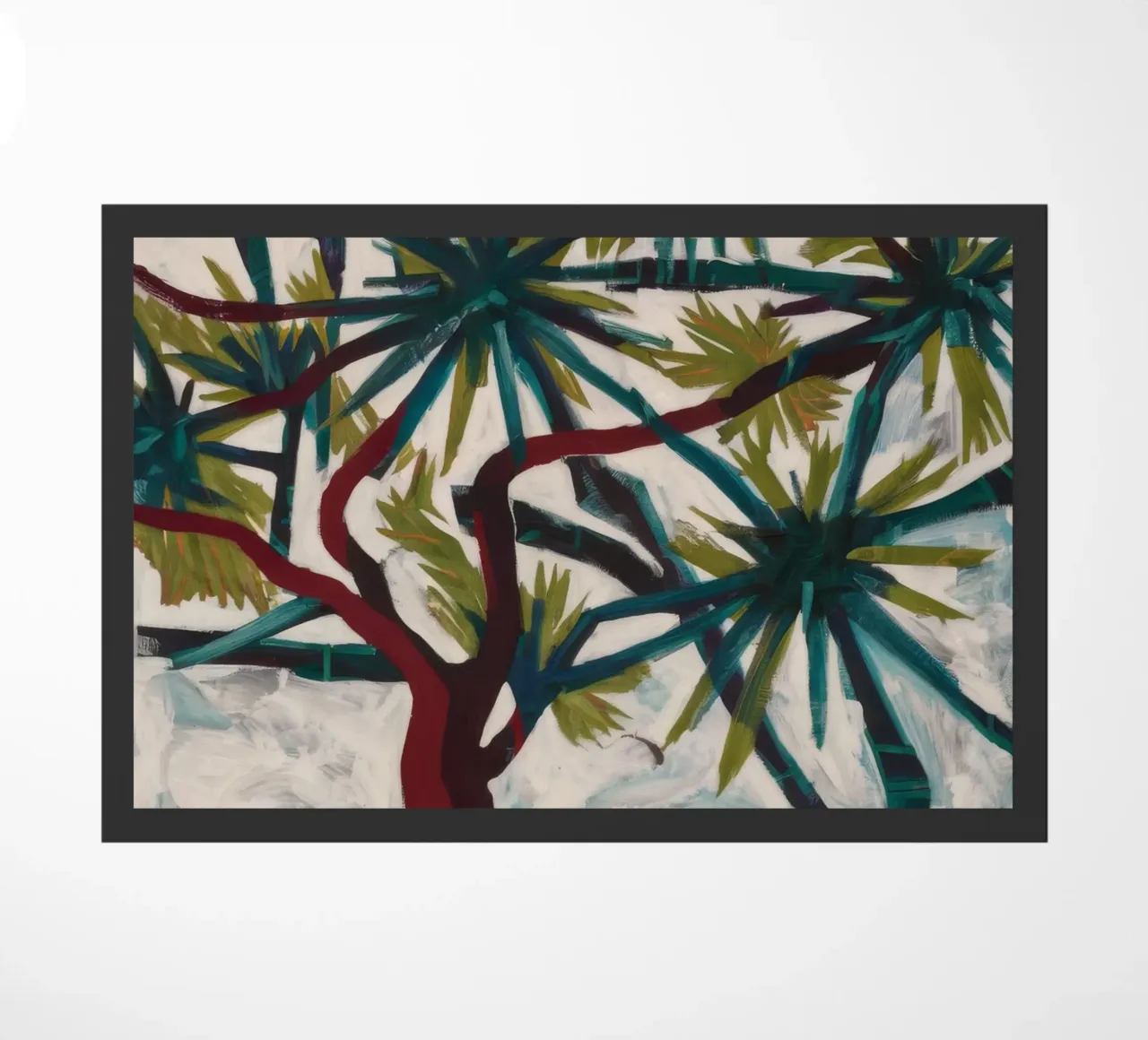 Surreal Palm Symphony doormat by Verve Pigments
