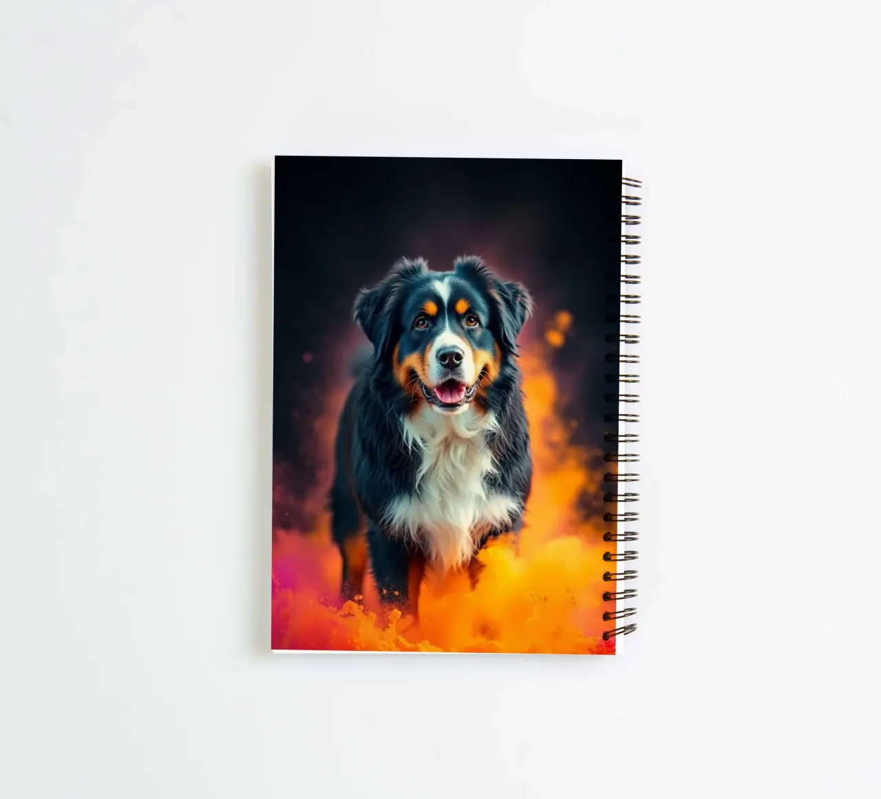 The colorful Bernese Mountain Dog #147 spiral notebook by Yumis.Beargang.and.Me