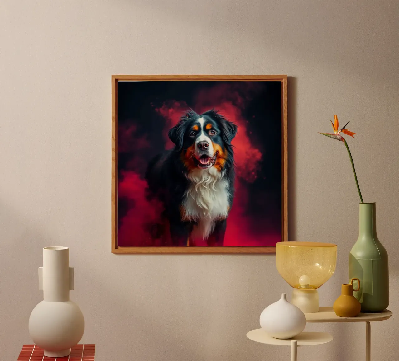 The colorful Bernese Mountain Dog #148 alu-dibond by Yumis.Beargang.and.Me