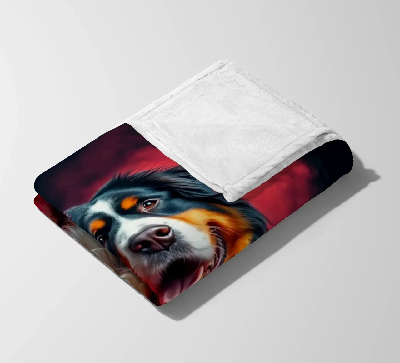 The colorful Bernese Mountain Dog #148 fleece blanket by Yumis.Beargang.and.Me