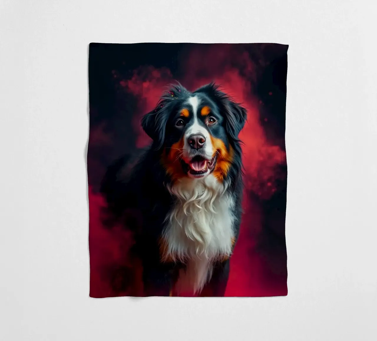 The colorful Bernese Mountain Dog #148 fleece blanket by Yumis.Beargang.and.Me