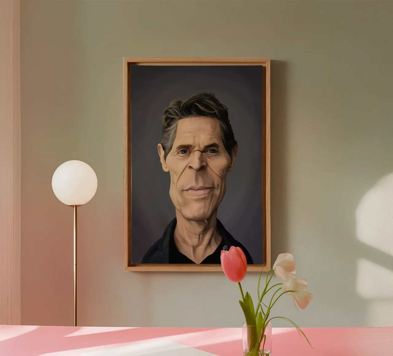 Willem Dafoe canvas with Floater frame by Rob Art | Illustration