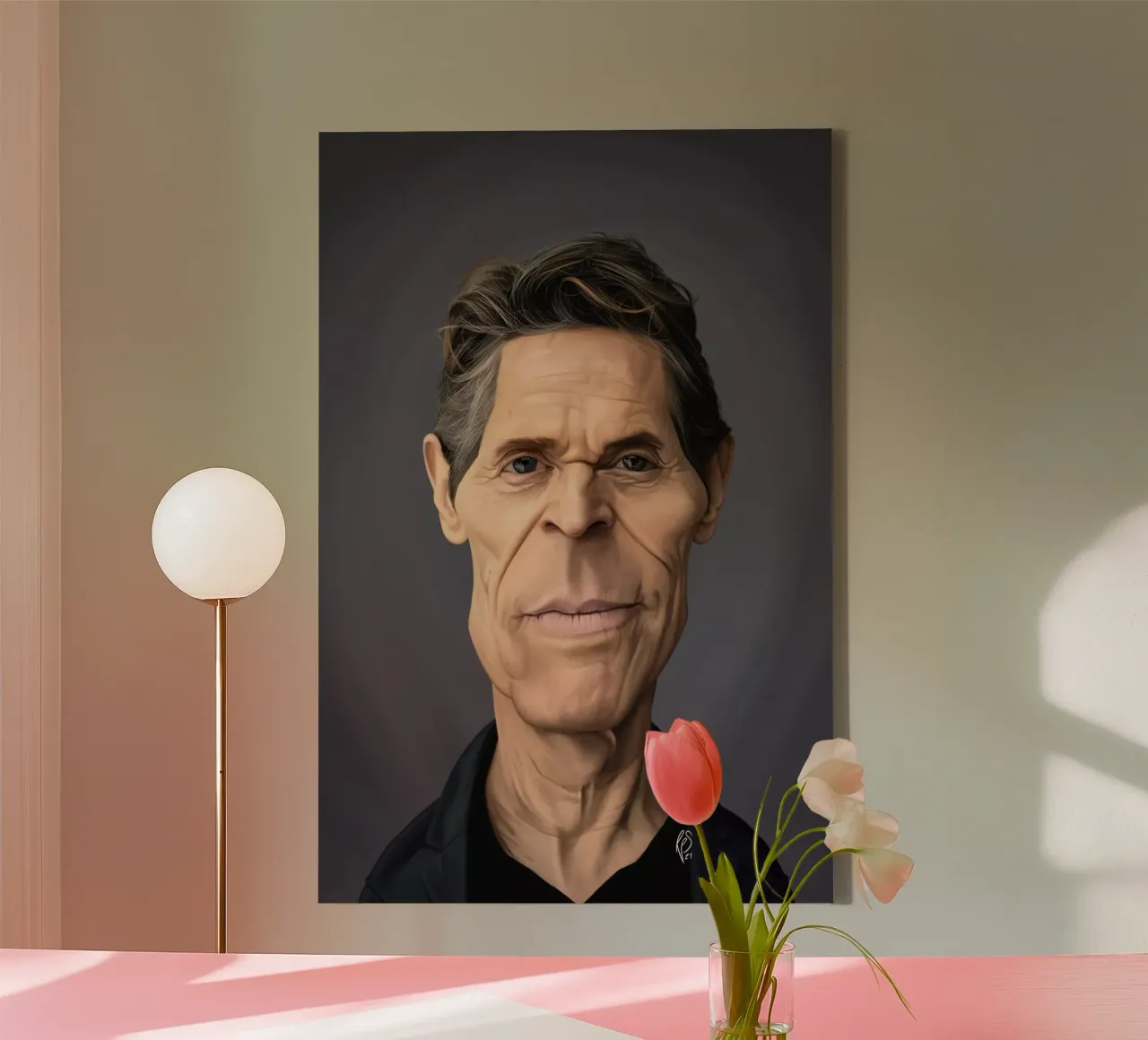 Willem Dafoe canvas with Floater frame by Rob Art | Illustration