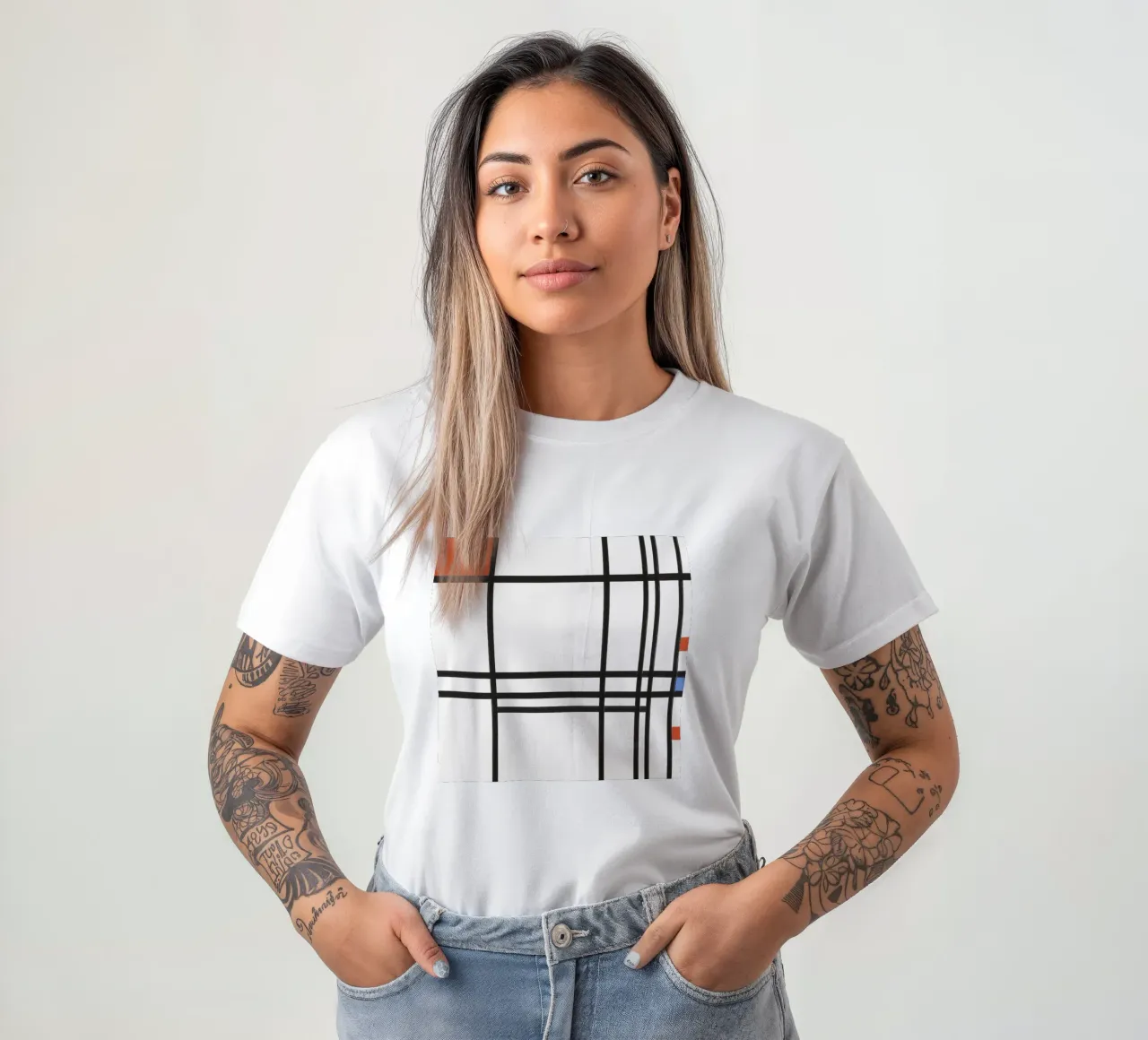 Astrazione di Piet Mondrian t-shirt da Venus Art