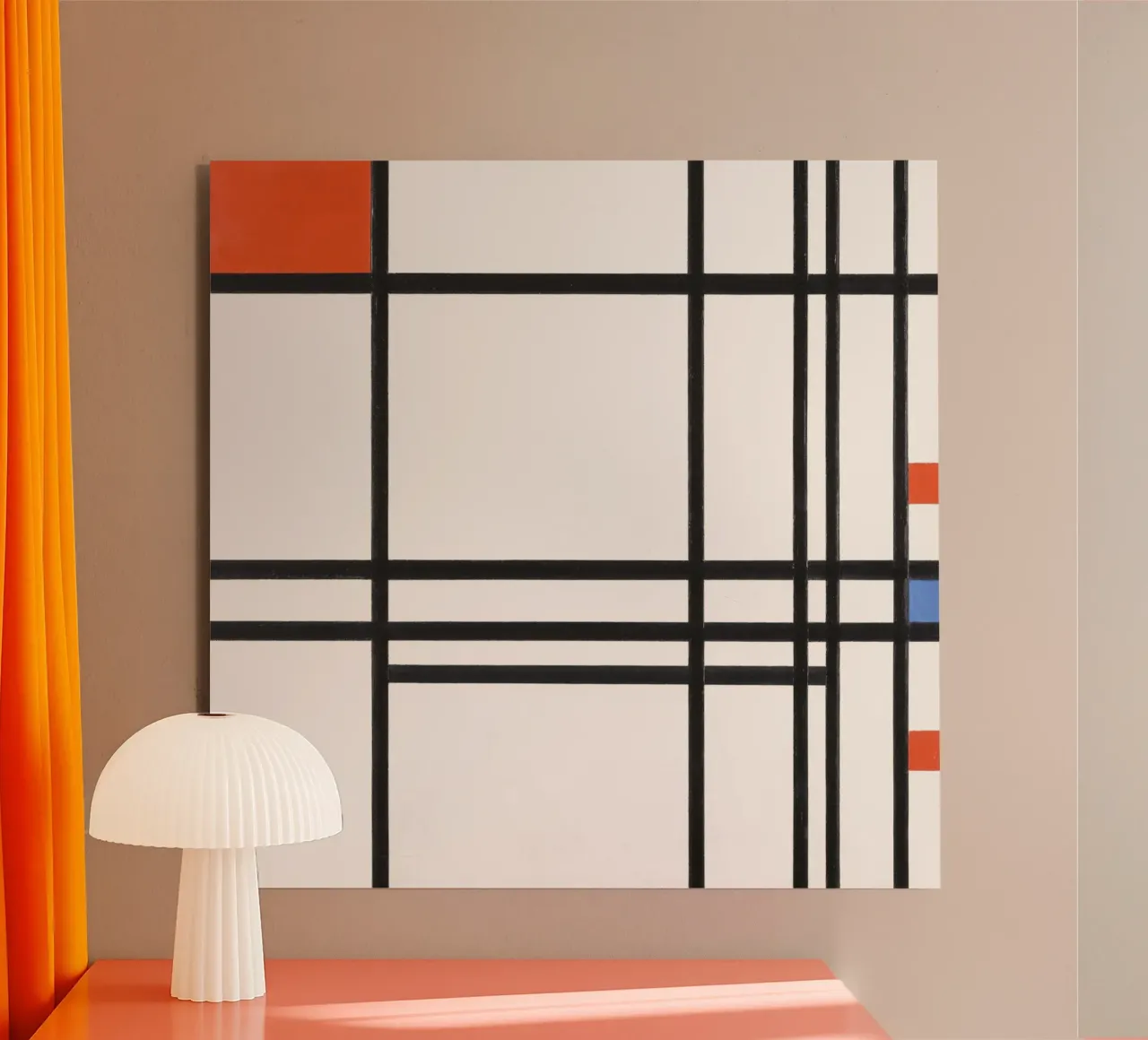 Astrazione di Piet Mondrian alluminio dibond da Venus Art