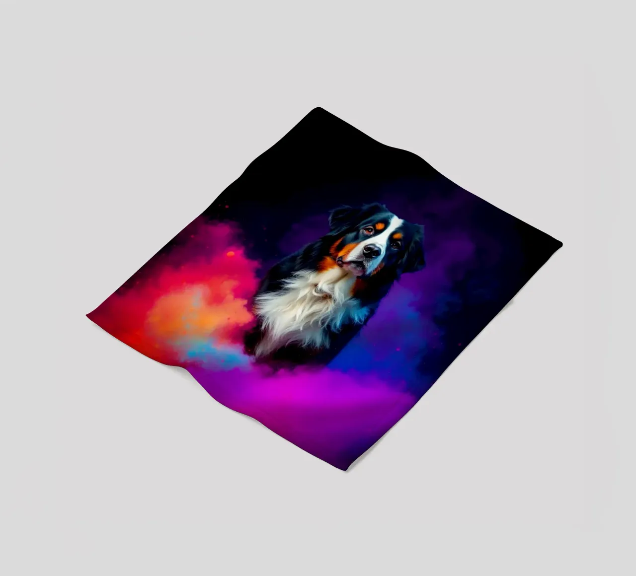 The colorful Bernese Mountain Dog #149 fleece blanket by Yumis.Beargang.and.Me