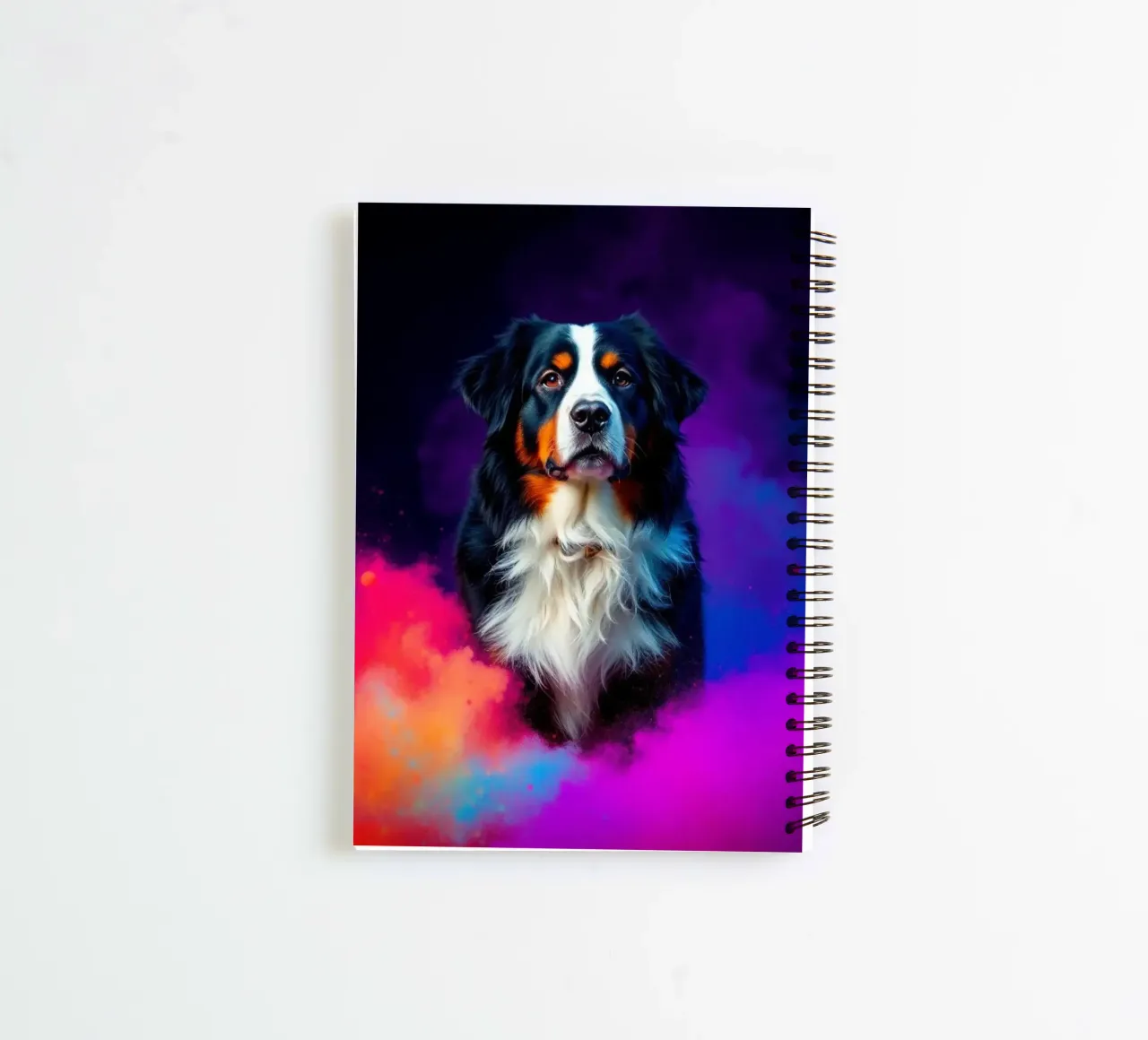 The colorful Bernese Mountain Dog #149 spiral notebook by Yumis.Beargang.and.Me