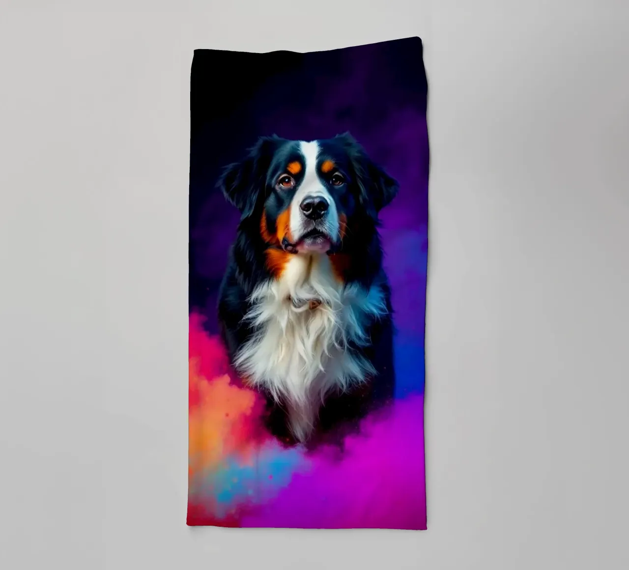 The colorful Bernese Mountain Dog #149 towel by Yumis.Beargang.and.Me