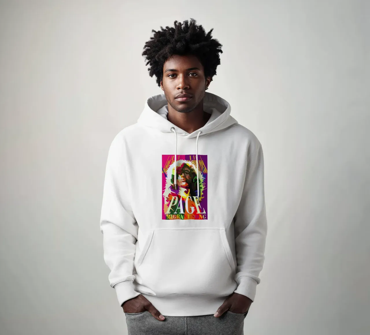 Jimmy Page chitarrista dei Led Zeppelin WPAP Trending Now felpa con cappuccio da Artkreator