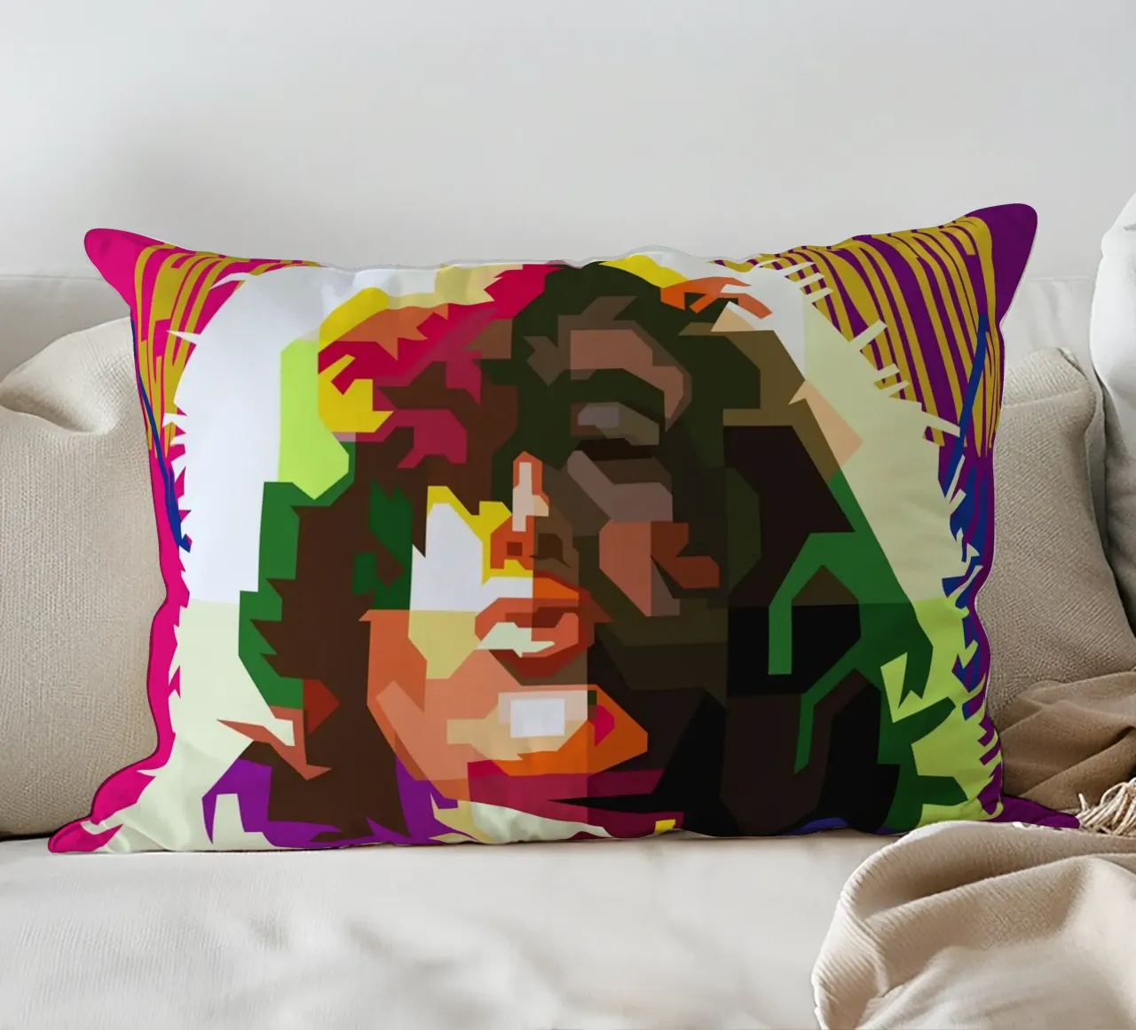 Jimmy Page chitarrista dei Led Zeppelin WPAP Trending Now cuscino da Artkreator