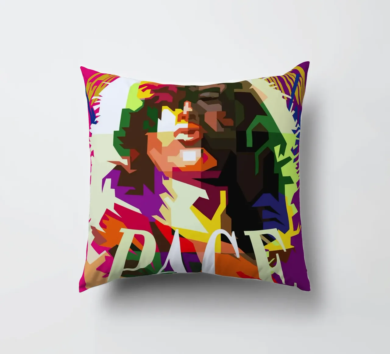 Jimmy Page chitarrista dei Led Zeppelin WPAP Trending Now cuscino da Artkreator