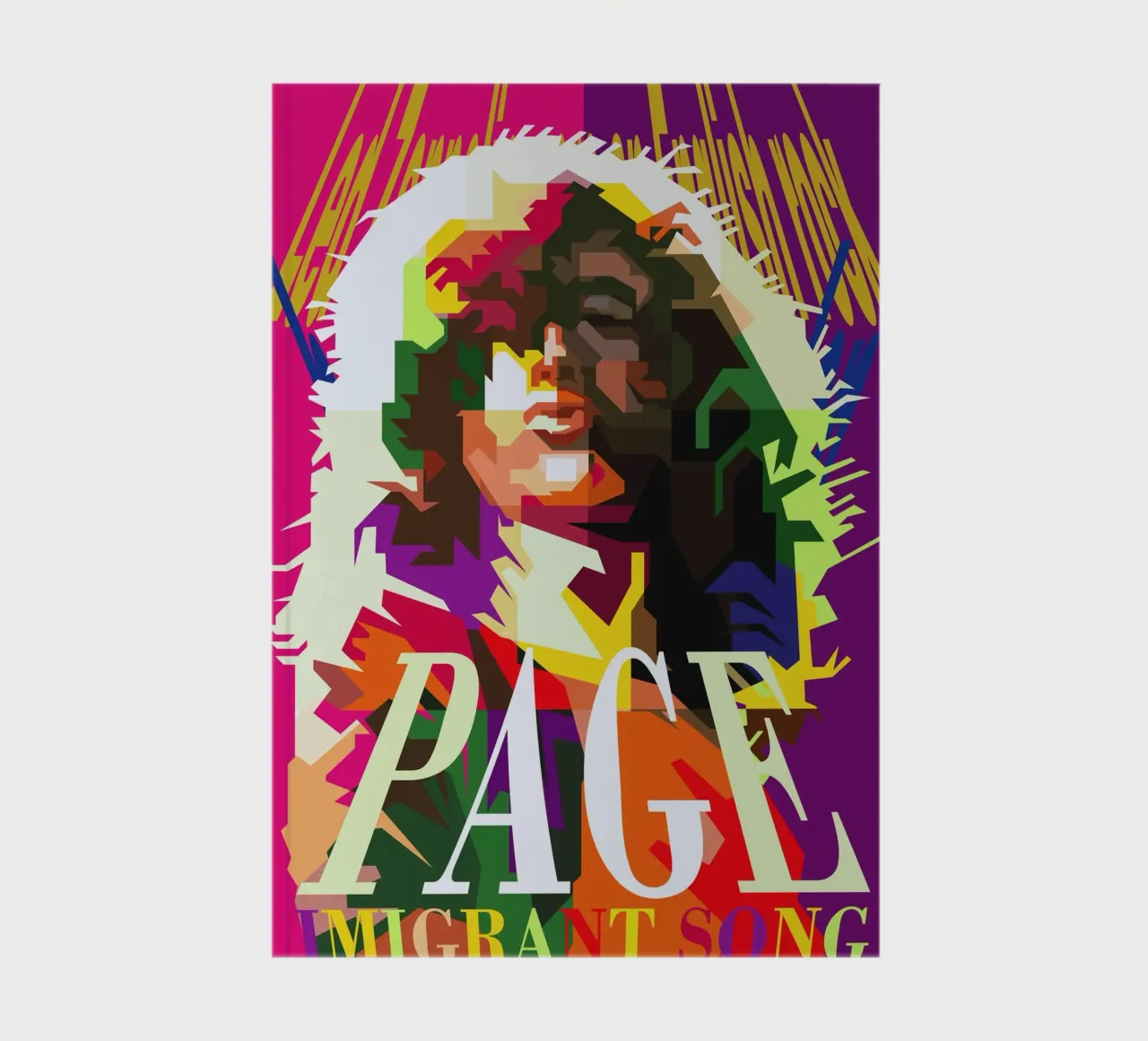 Jimmy Page chitarrista dei Led Zeppelin WPAP Trending Now diario da Artkreator