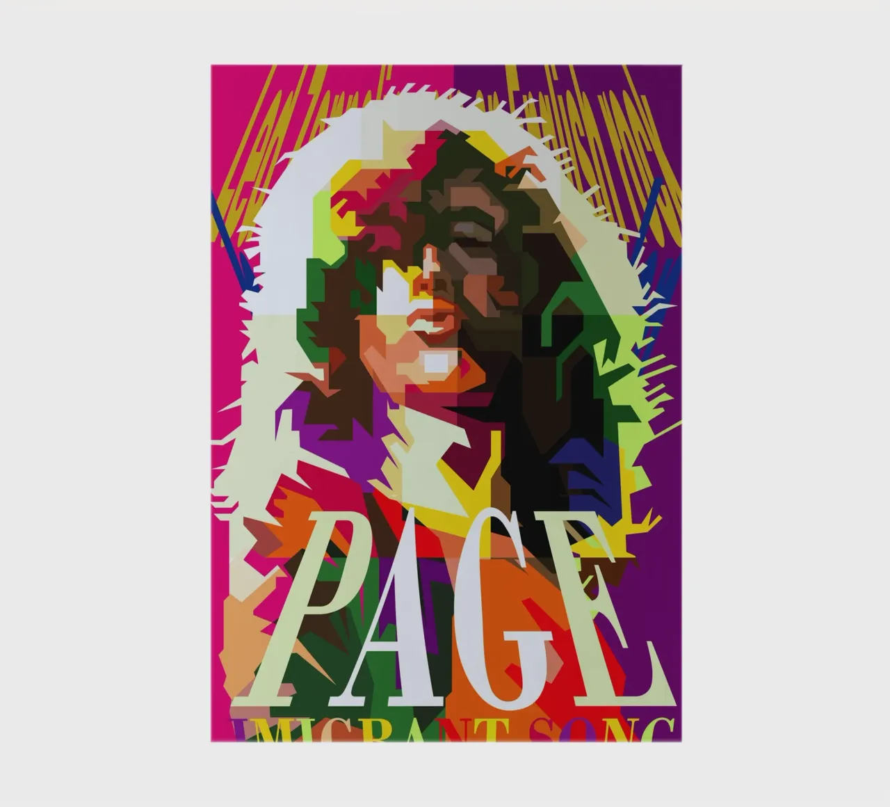 Jimmy Page chitarrista dei Led Zeppelin WPAP Trending Now diario da Artkreator