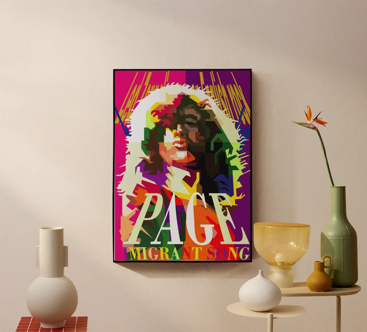 Jimmy Page chitarrista dei Led Zeppelin WPAP Trending Now plexiglass da Artkreator