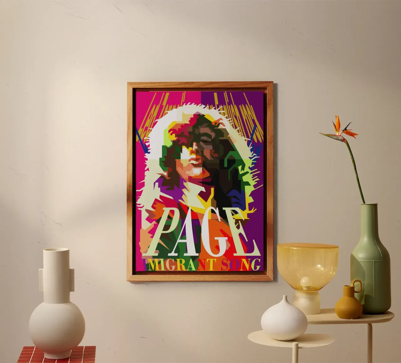 Jimmy Page chitarrista dei Led Zeppelin WPAP Trending Now alluminio dibond da Artkreator