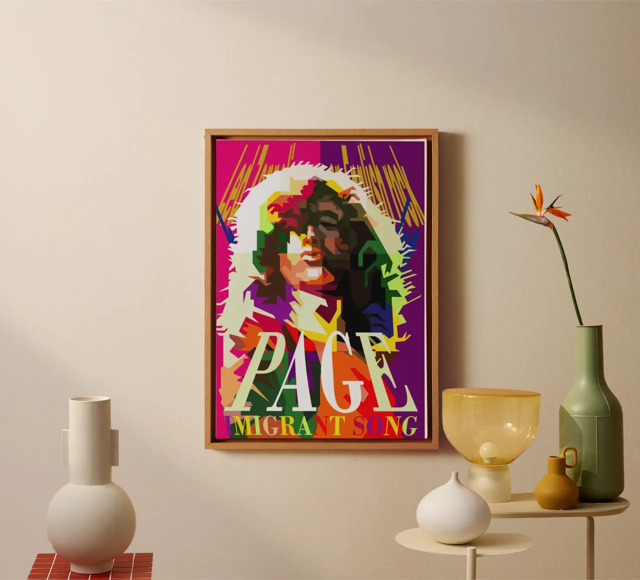 Jimmy Page chitarrista dei Led Zeppelin WPAP Trending Now tela da Artkreator