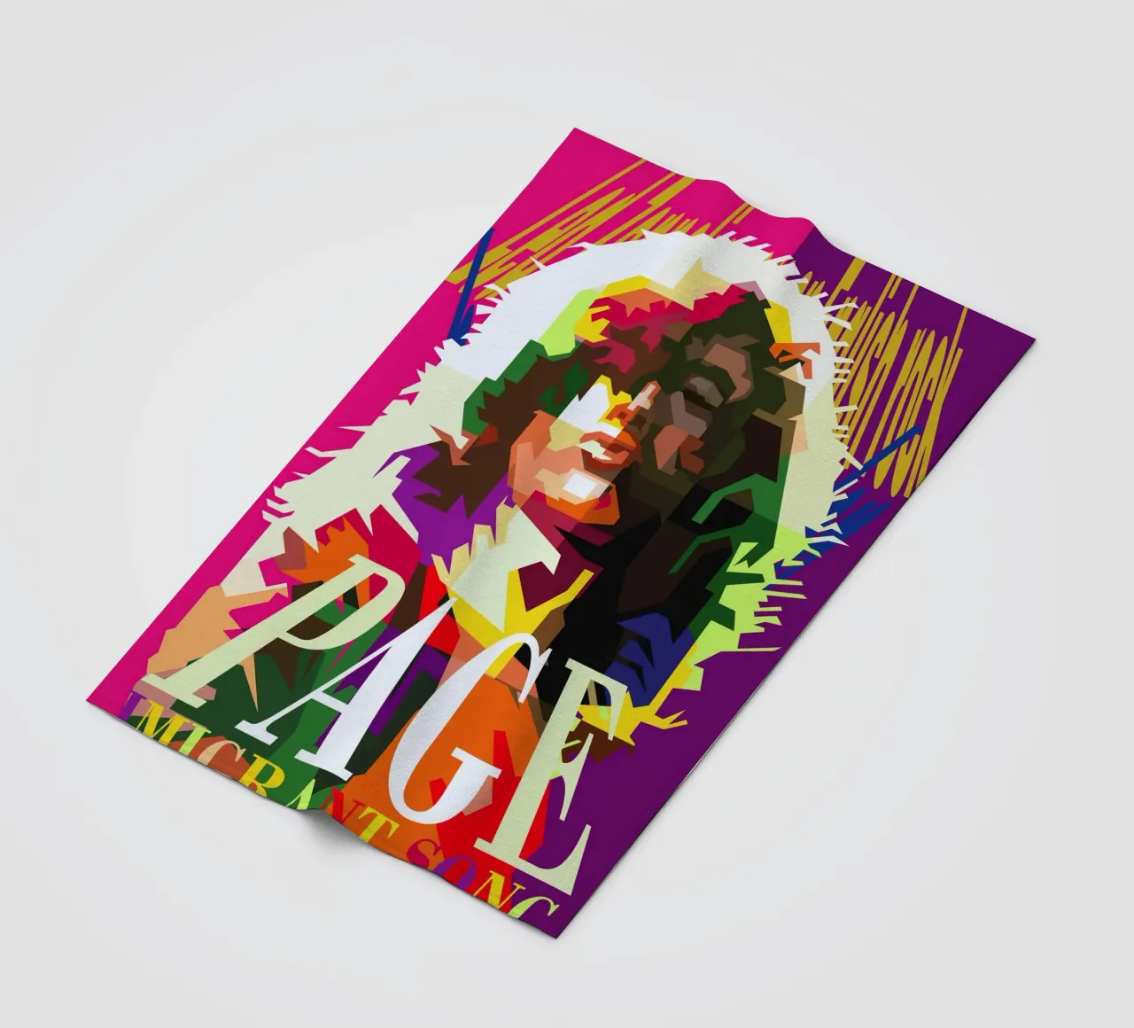 Jimmy Page chitarrista dei Led Zeppelin WPAP Trending Now coperta in pile da Artkreator
