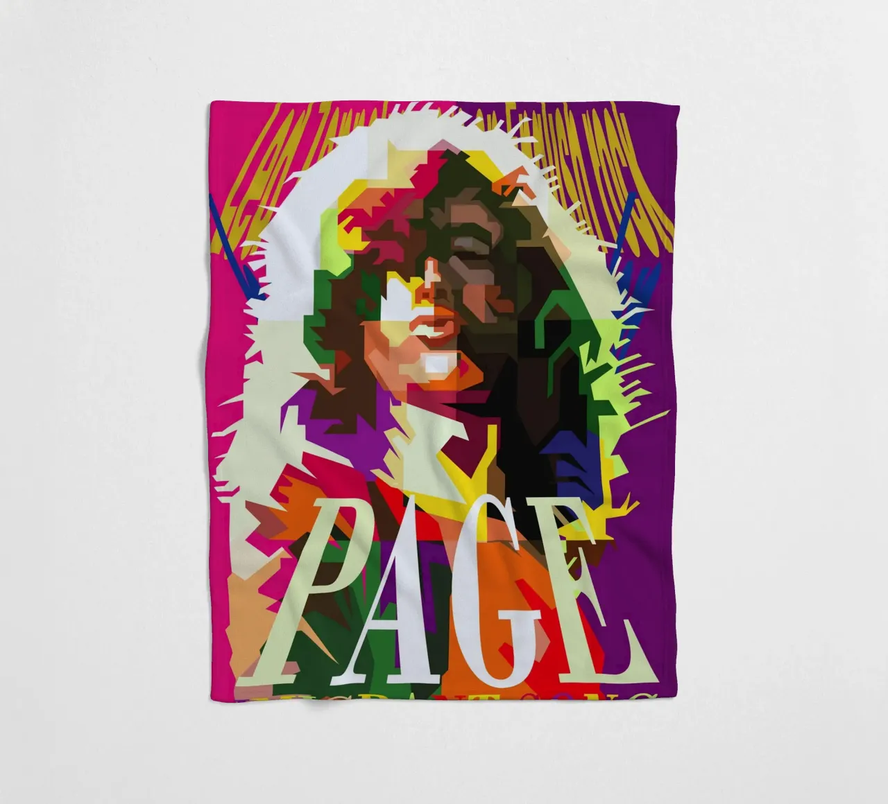 Jimmy Page chitarrista dei Led Zeppelin WPAP Trending Now coperta in pile da Artkreator