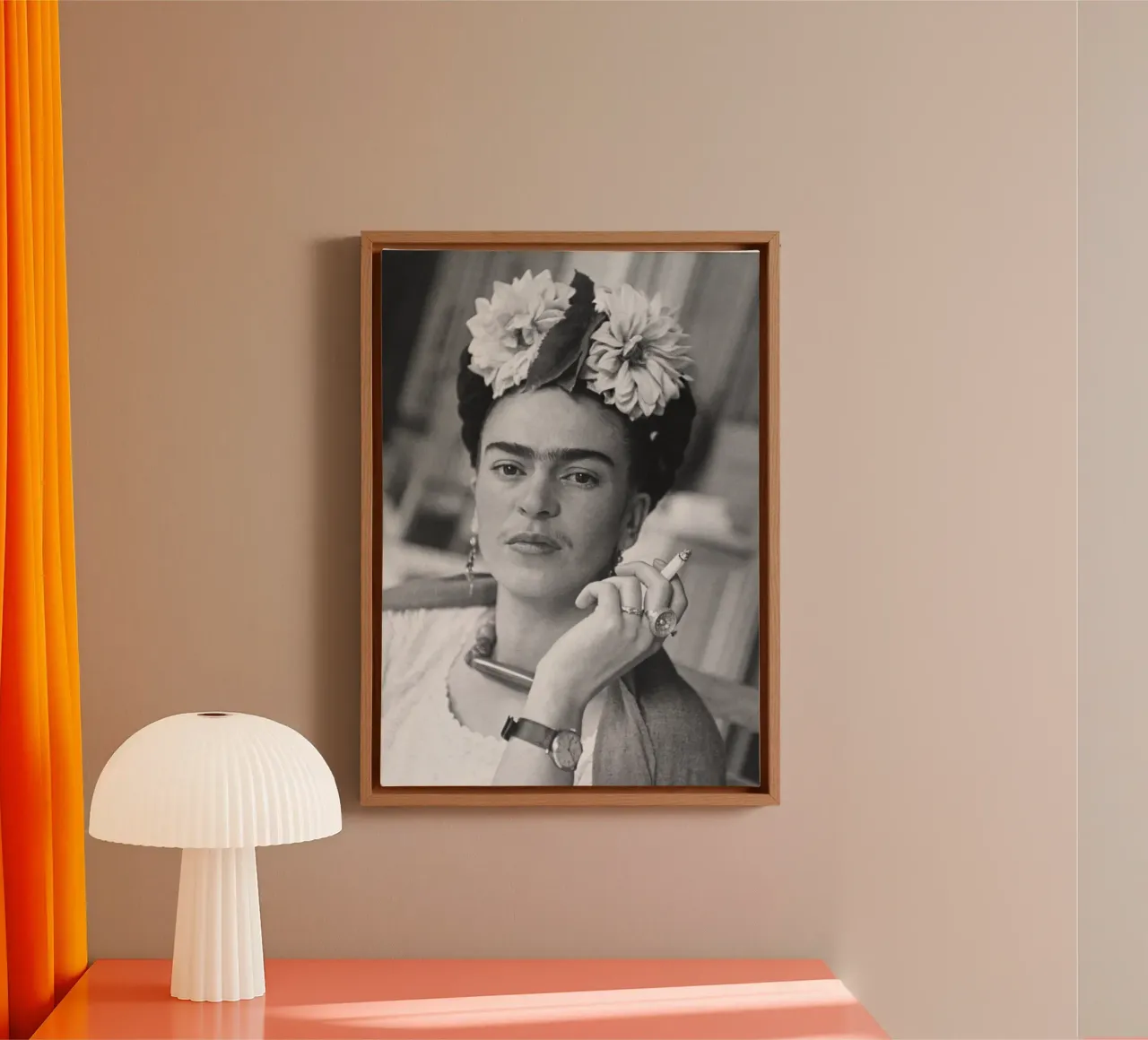 Frida Kahlo smoking canvas met Baklijst van Beth Pop Culture