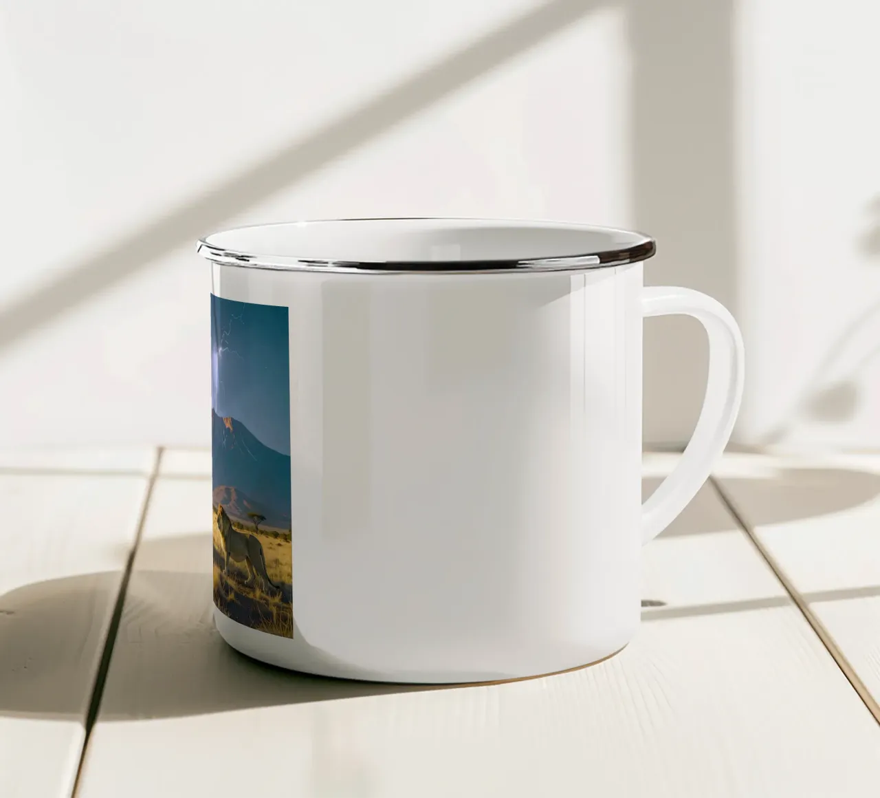 SAVANE AVEC LION. Nature tazza in smalto da Thierry vobmann photography