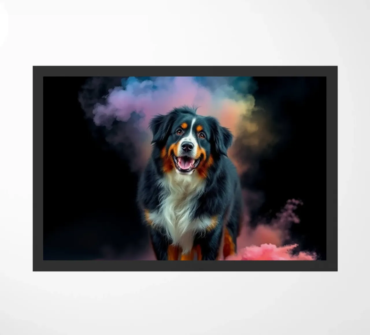 The colorful Bernese Mountain Dog #150 doormat by Yumis.Beargang.and.Me
