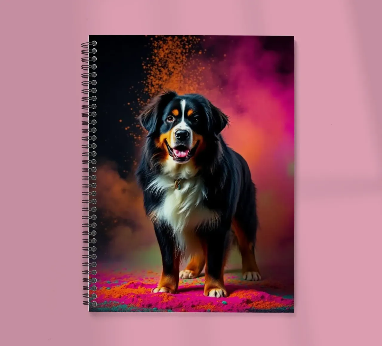 The colorful Bernese Mountain Dog #151 spiral notebook by Yumis.Beargang.and.Me