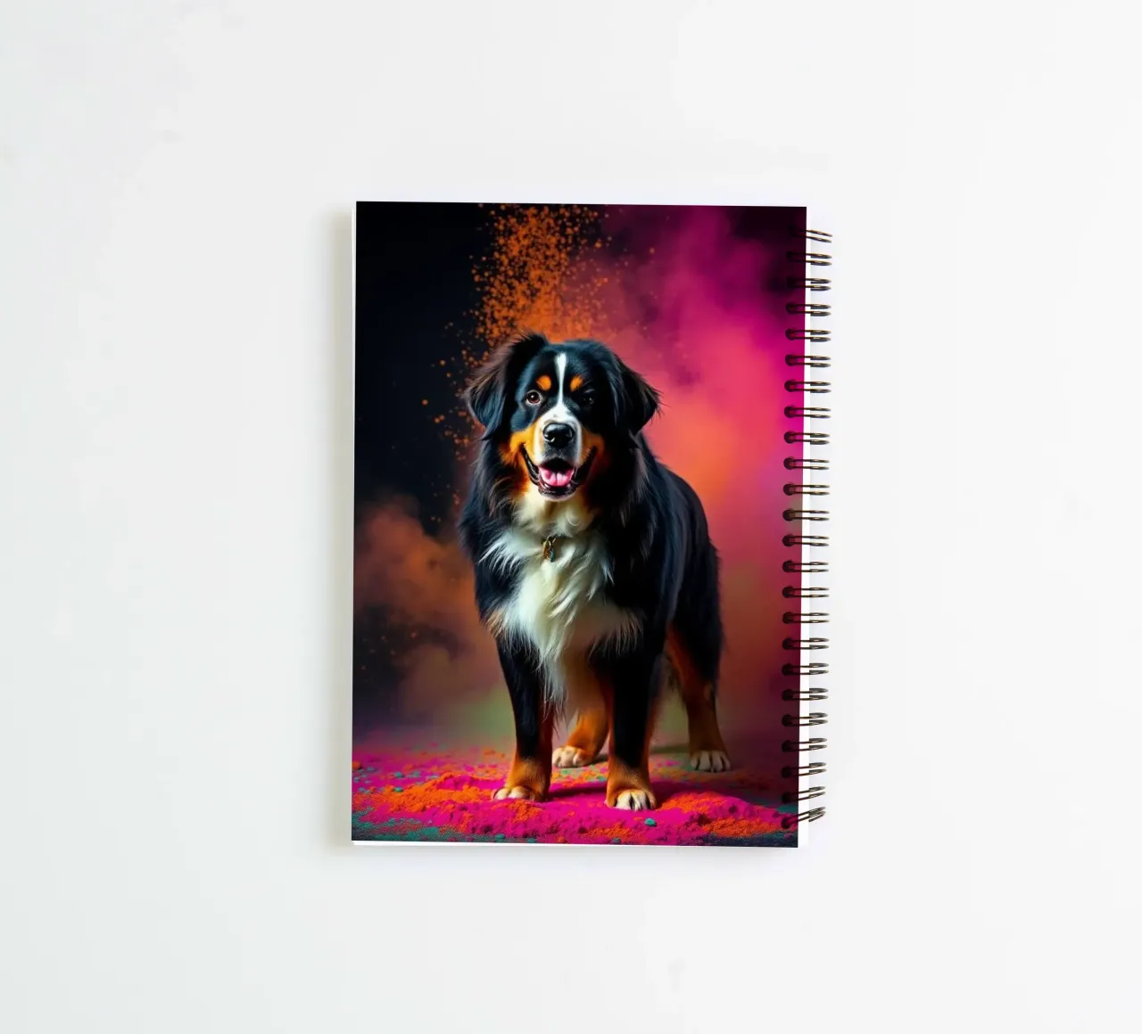 The colorful Bernese Mountain Dog #151 spiral notebook by Yumis.Beargang.and.Me