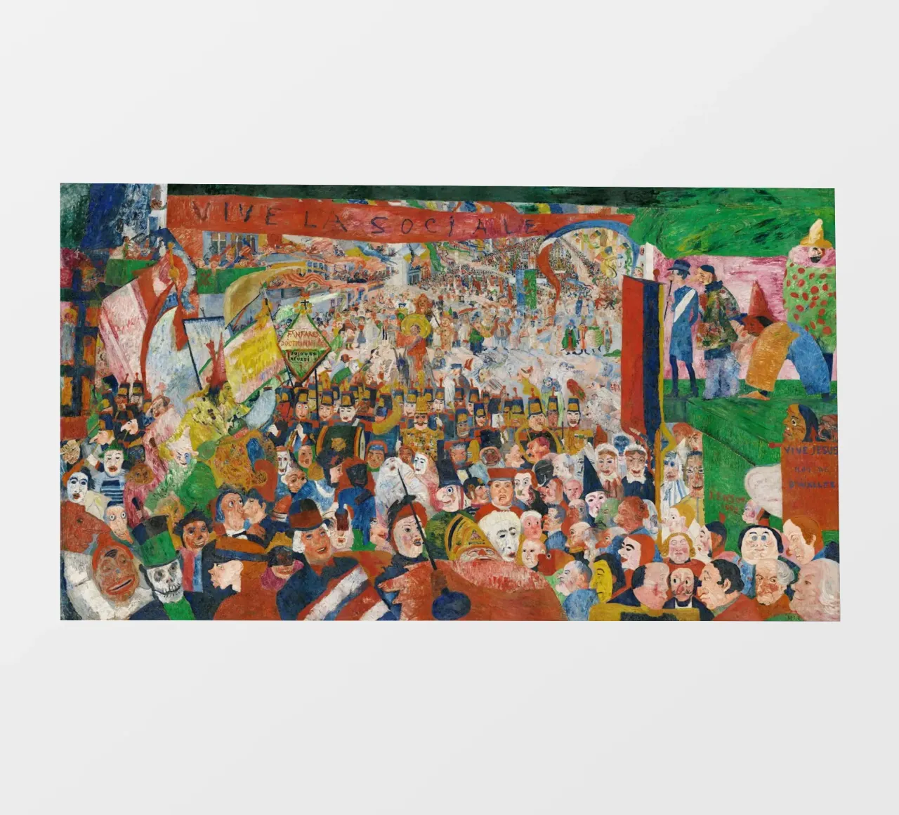 Christus' intrede in Brussel in 1889 - James Ensor Art Print backlit folie van Venus Art