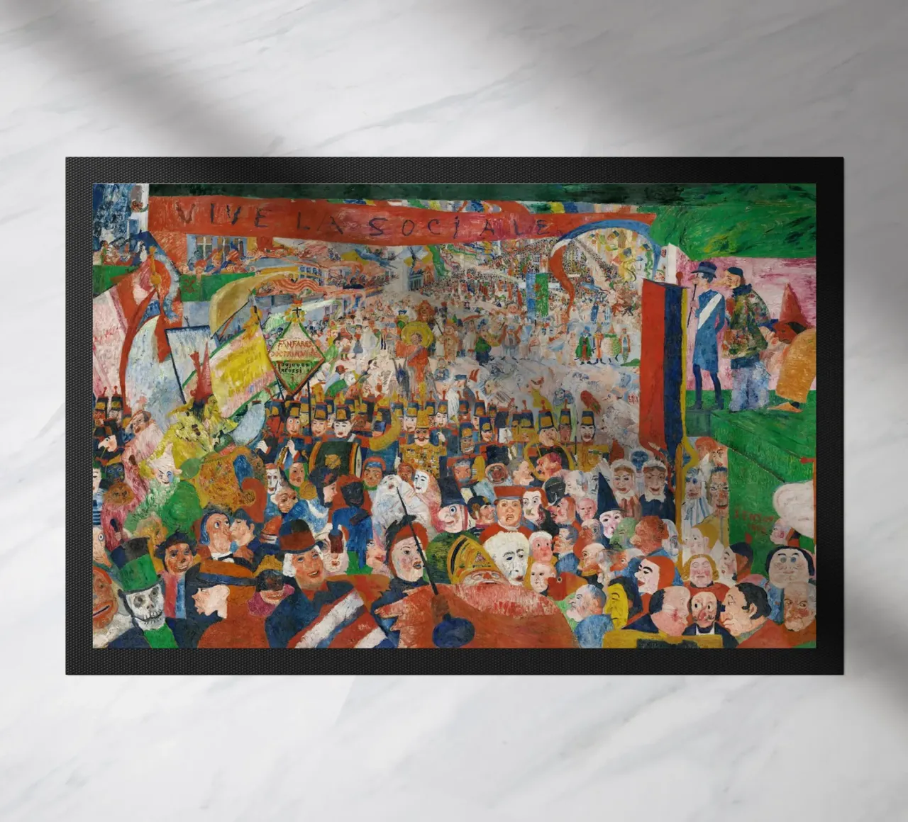 Christ's Entry Into Brussels in 1889 - James Ensor Art Print doormat by Venus Art