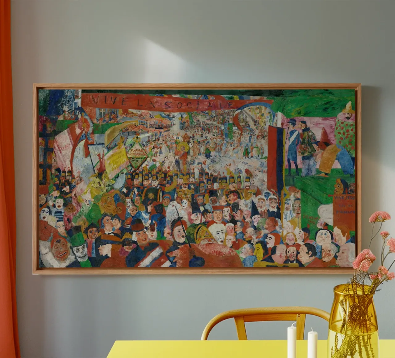 Christus' intrede in Brussel in 1889 - James Ensor Art Print canvas van Venus Art